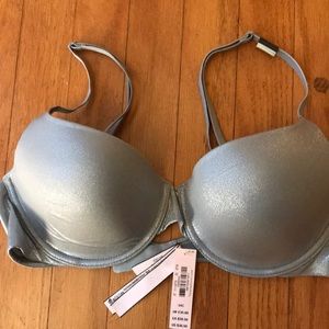 NWT 34C victoria secret bra in metallic baby blue